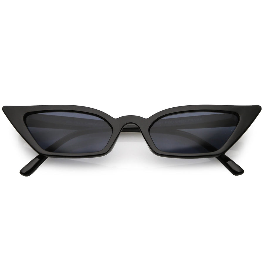 Womens Thin Extreme Cat Eye Sunglasses Rectangle Lens 47mm Image 1