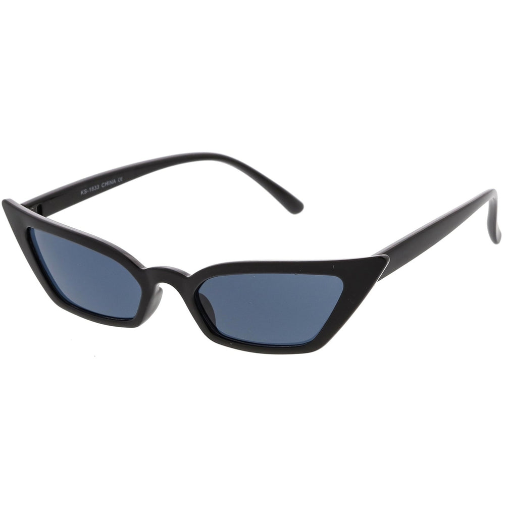 Womens Thin Extreme Cat Eye Sunglasses Rectangle Lens 47mm Image 2