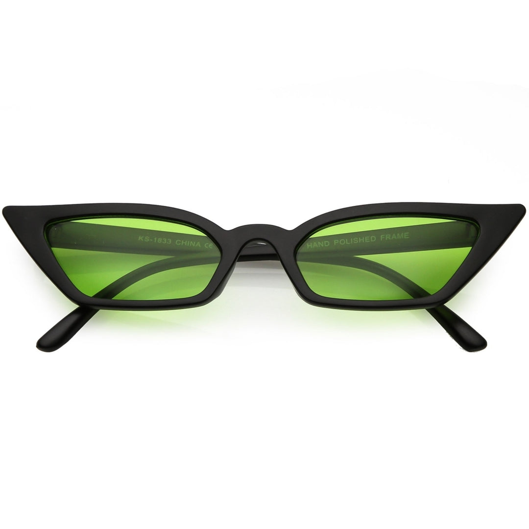 Womens Thin Extreme Cat Eye Sunglasses Rectangle Lens 47mm Image 4