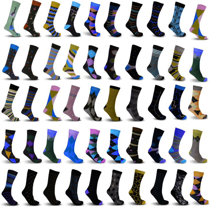 30-Pair Mens Patterned Dress Sock Mystery Deal Image 3