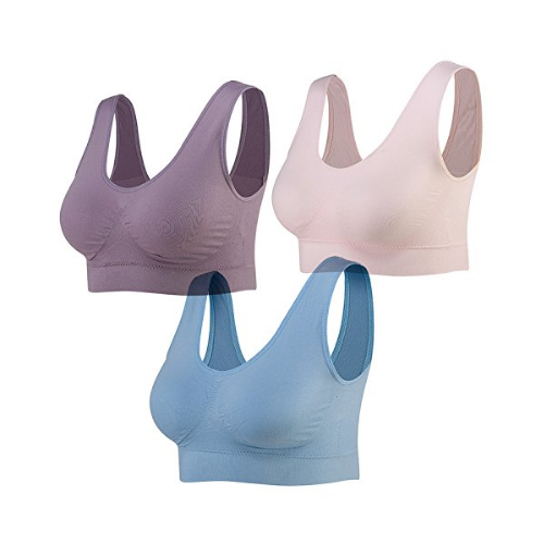 Womens Sports Bra Comfortable Wirefree Yoga Gym Vest With Removable Pads Image 1