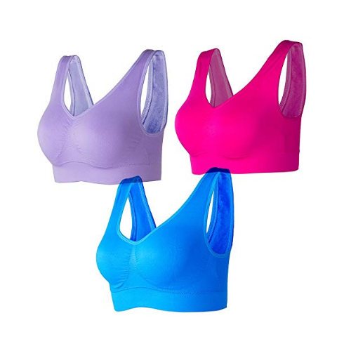 Womens Sports Bra Comfortable Wirefree Yoga Gym Vest With Removable Pads Image 1