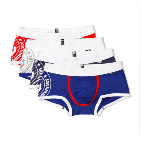 4Pcs Fashion Oceanic Style Printing Mens Underwear Cotton Mens Boxer Shorts/ Trunks Male Panties Image 1
