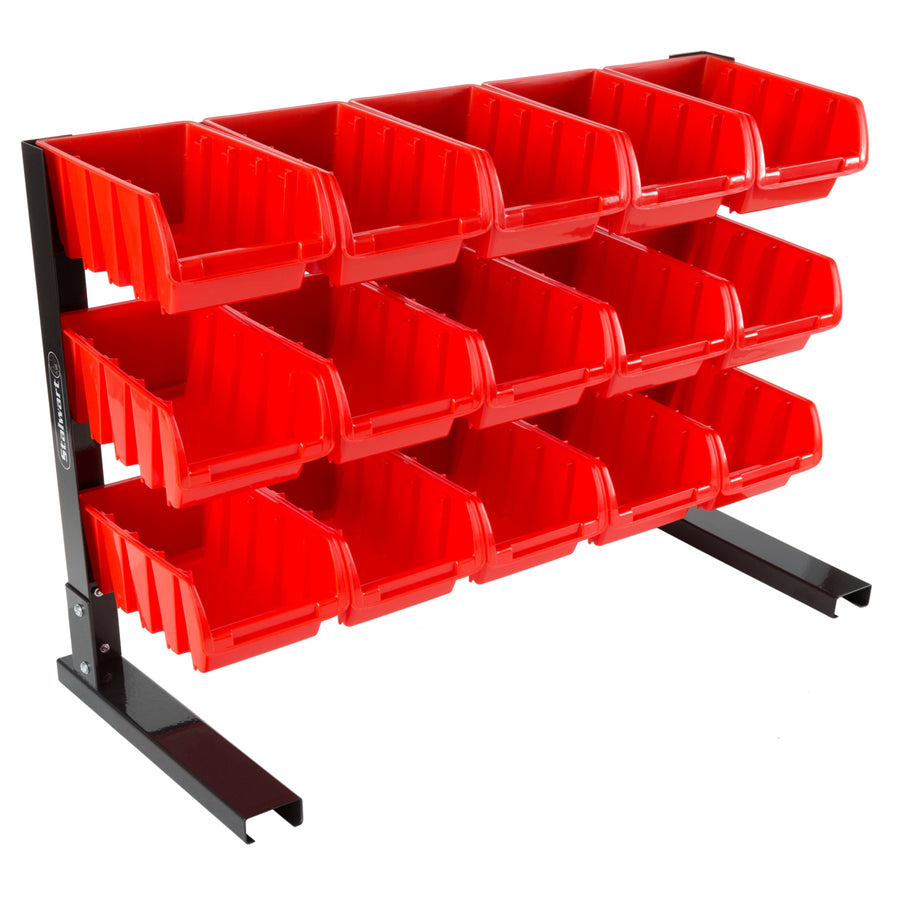15 Bin Storage Rack Organizer- Durable Carbon Steel Stackable Drawers CraftsOffice Supplies Image 1