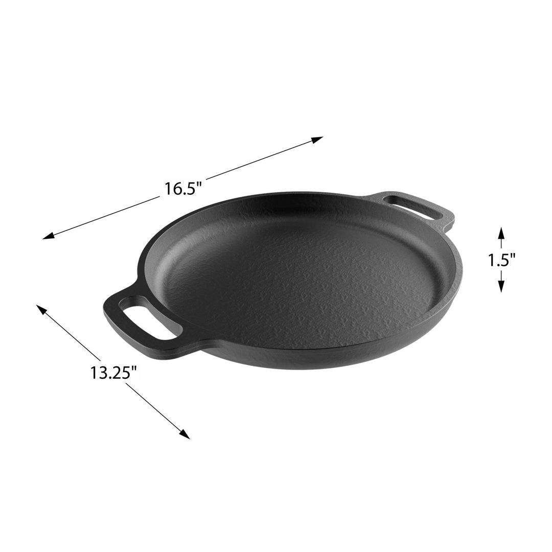 Cast Iron Pre-Seasoned Pizza Pan Skillet Cooking Baking Grilling 13.25 Inch Image 4