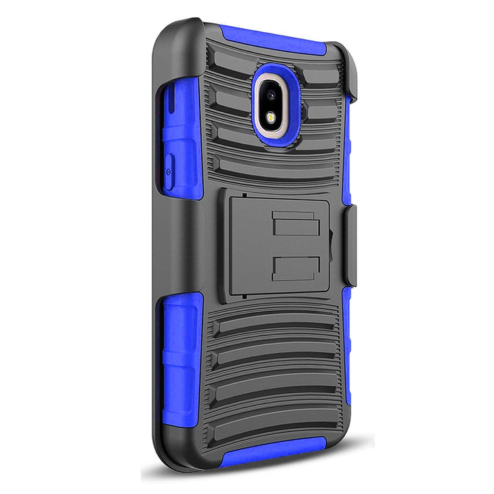 Samsung Galaxy J7 2018 / J737 / Refine Armor Belt Clip Holster Case Cover Blue Image 3