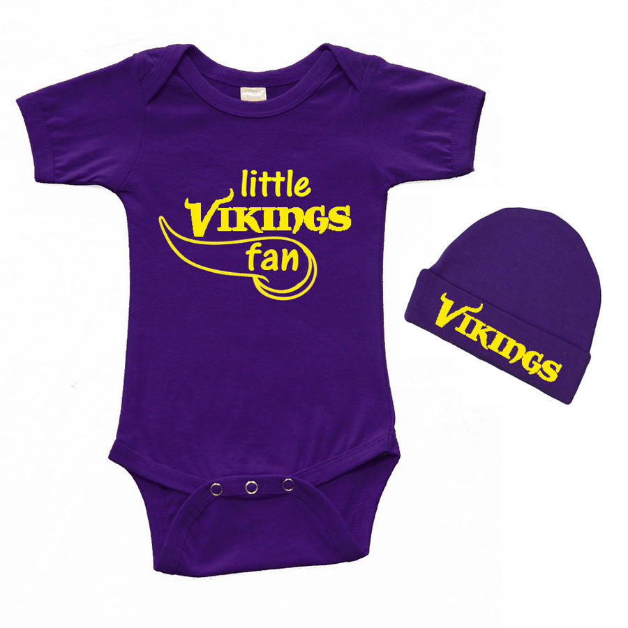 Infant Bodysuit and Cap Set - Little Vikings Fan Image 1