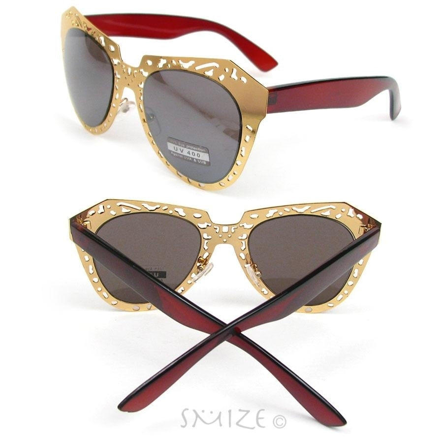 Extravaganza Oversized Metal Frame Womens Fashion Sunglasses Image 3