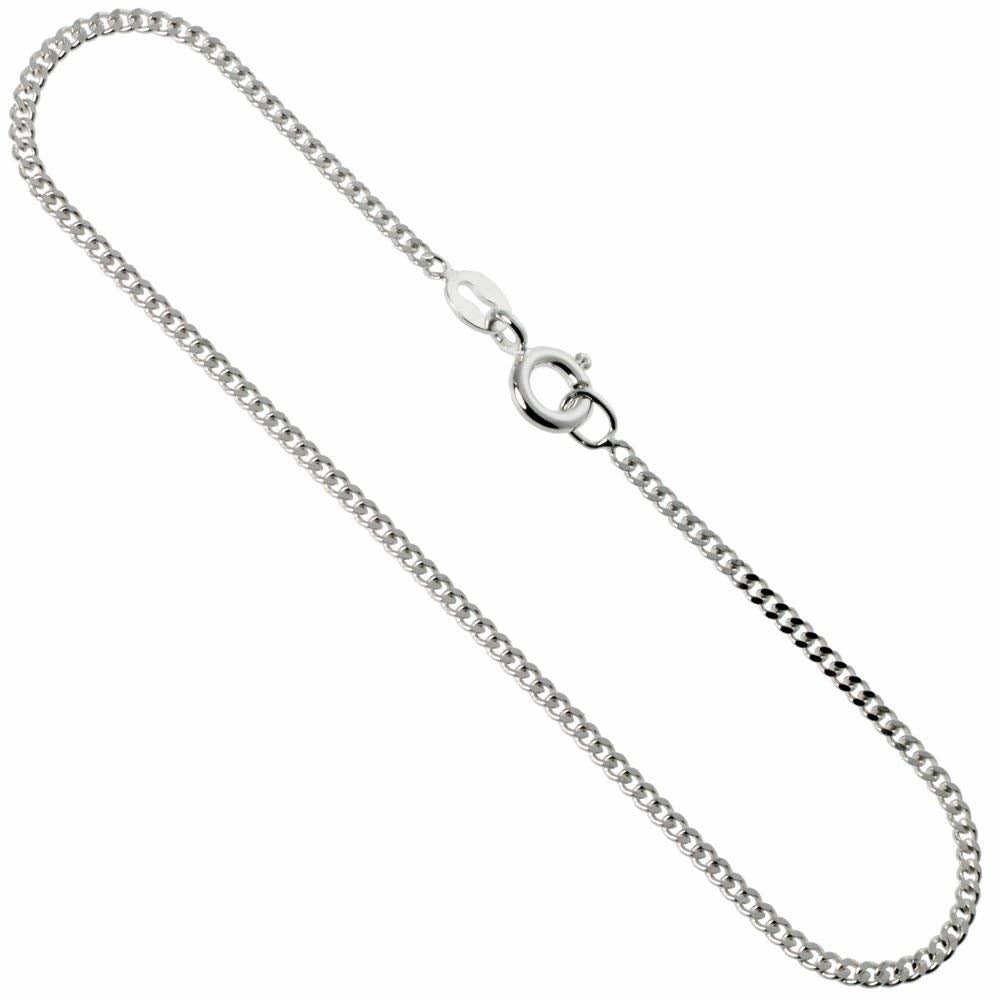 Solid Sterling Silver Curb Chain Necklace 925 Stamped Sterling Silver Image 3