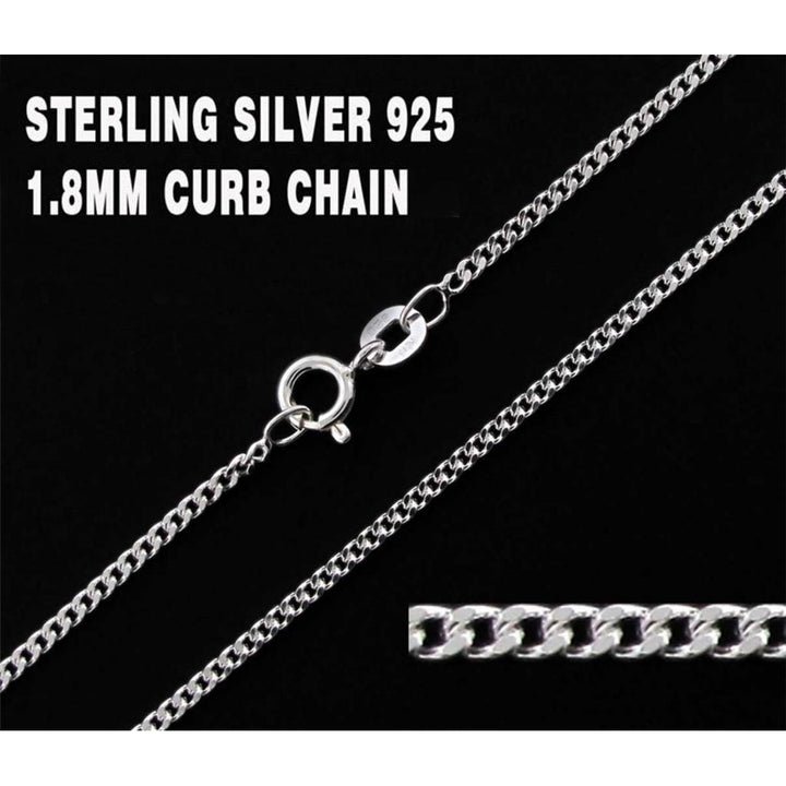 Solid Sterling Silver Curb Chain Necklace 925 Stamped Sterling Silver Image 4