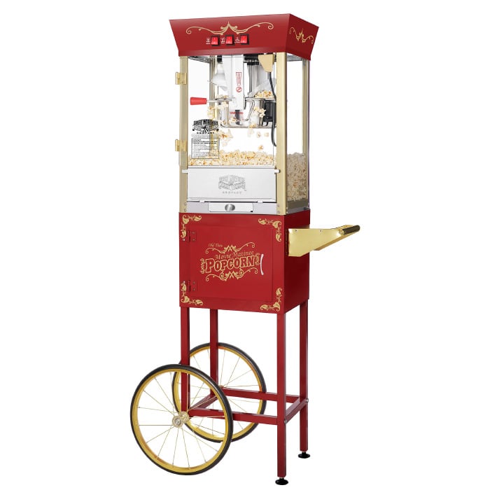 Great Northern Popcorn Red Matinee Style Popcorn Popper with Cart8 Ounce Image 1