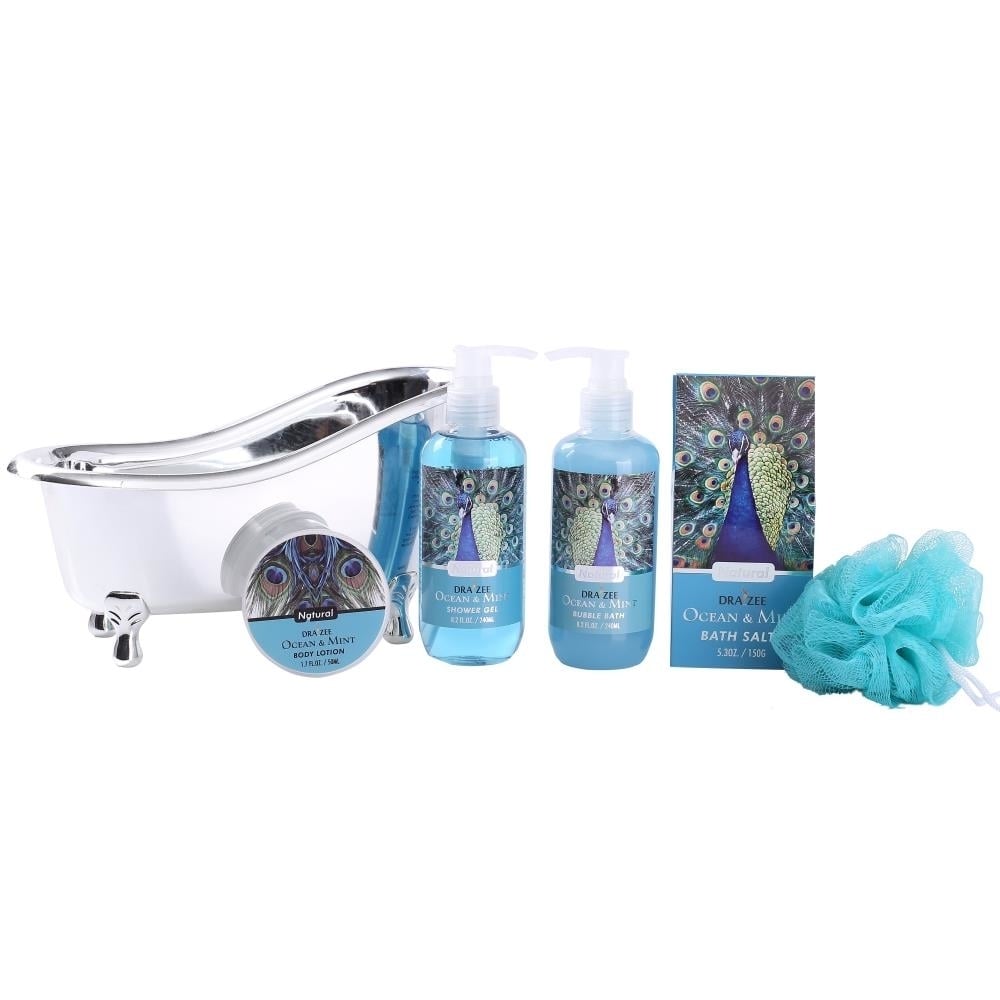 Draizee Spa Gift Basket for Women with Refreshing Ocean Mint Fragrance Luxury Skin Care Set Includes 100% Natural Shower Image 2