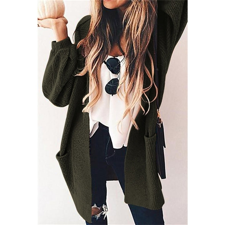 Three-color Long-sleeved Knit Sweater Coat Image 4