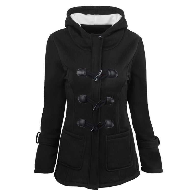 Horn Buckle Coat Female Thickening Image 4