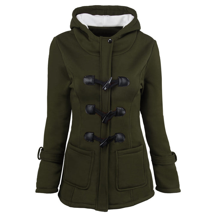 Horn Buckle Coat Female Thickening Image 4