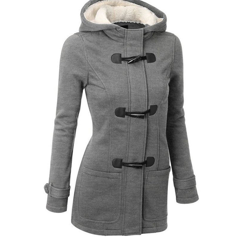 Horn Buckle Coat Female Thickening Image 6