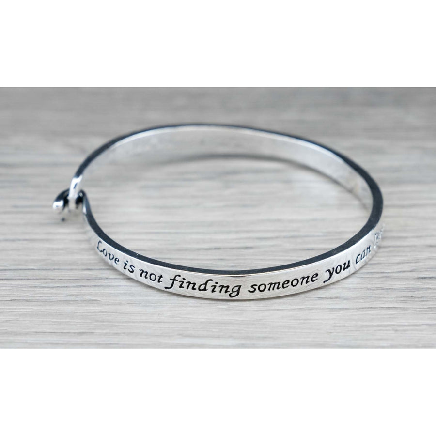 "Love is.. someone you cant live without" Bangle Bracelet Image 1