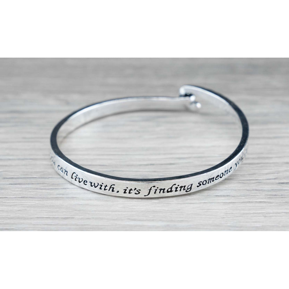 "Love is.. someone you cant live without" Bangle Bracelet Image 2