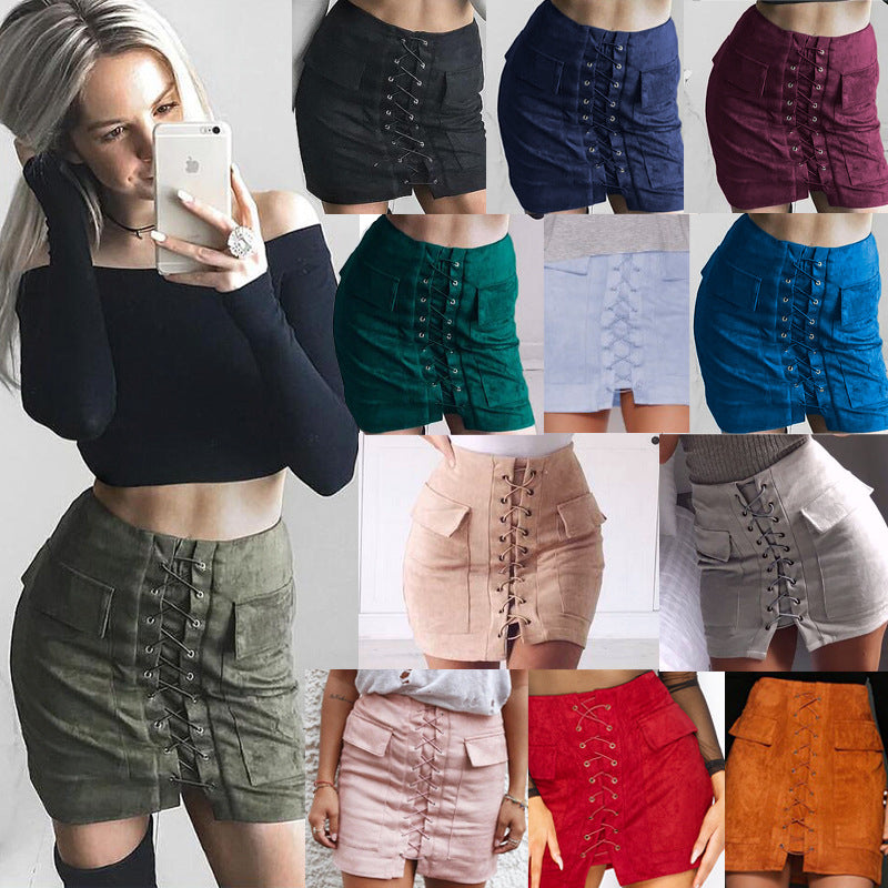 7-color Strap Slim Skirt Image 1