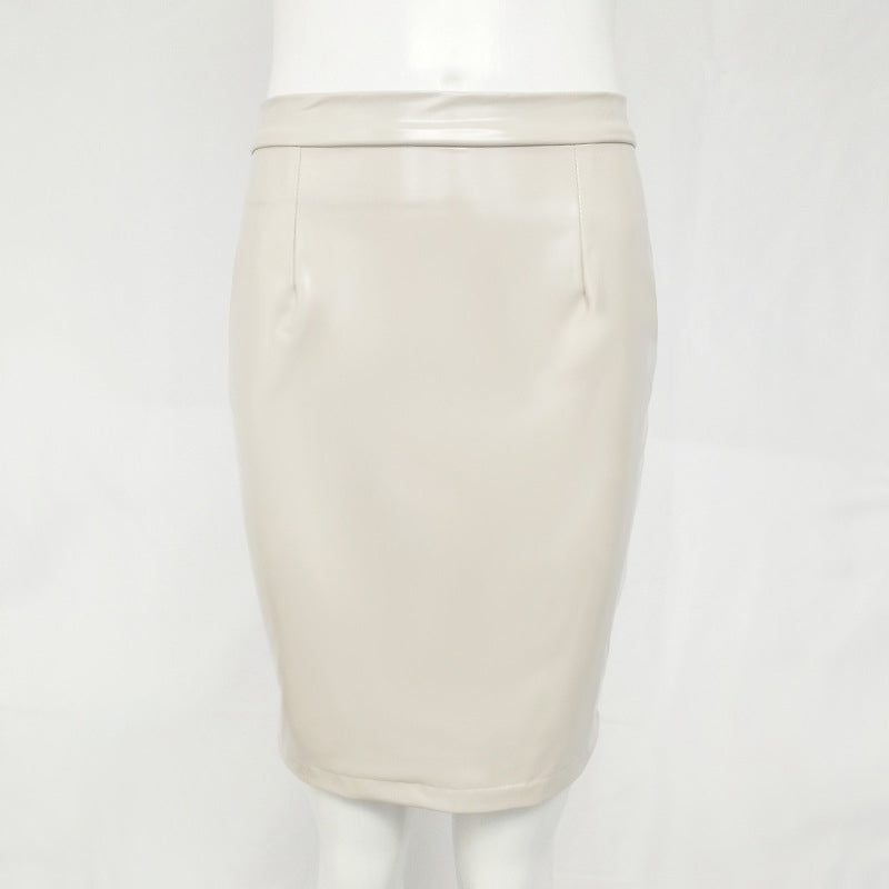 Zipper PU Skirt Image 6
