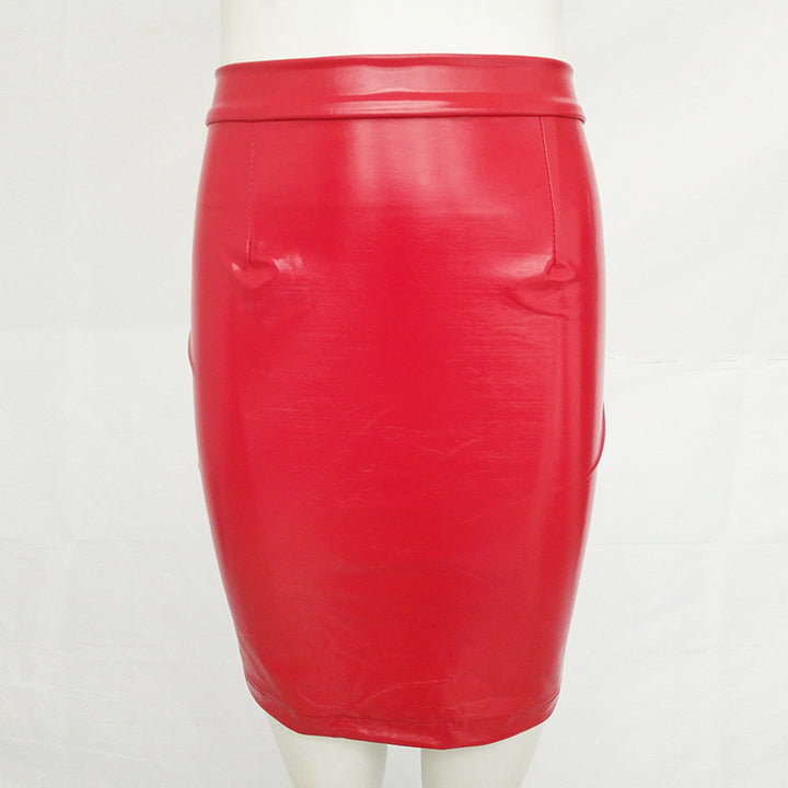 Zipper PU Skirt Image 8