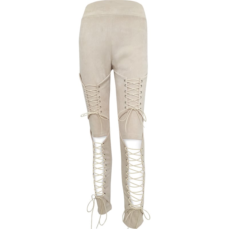 Eyelet Straps With Suede Trousers Image 10