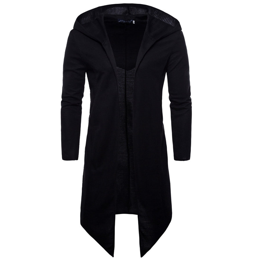 Mid-length Unbuttoned Trench Coat Hooded Cloak Image 1