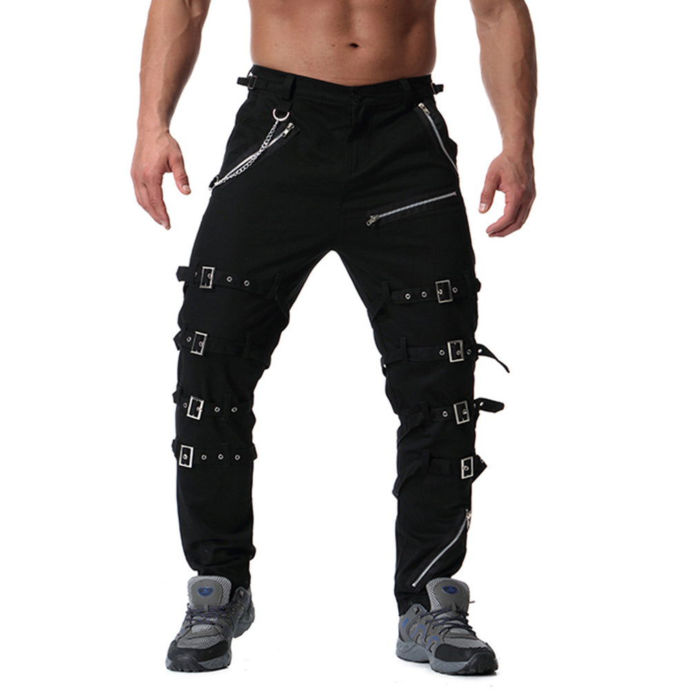 Youth Personality Metal Decorative Casual Pants Image 2
