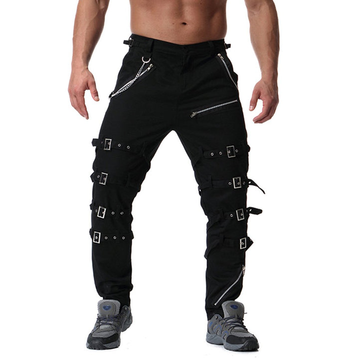 Youth Personality Metal Decorative Casual Pants Image 1