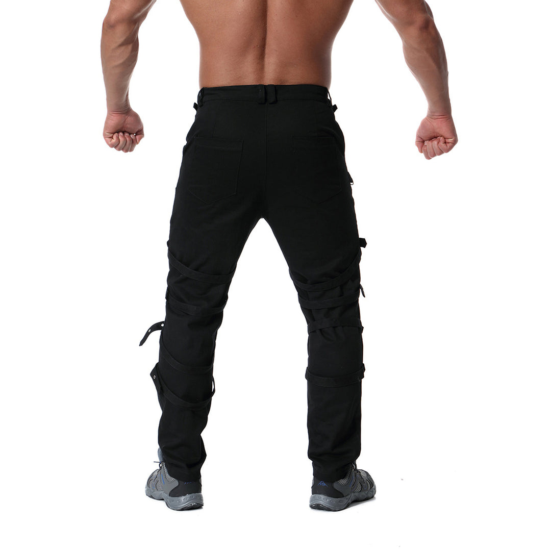 Youth Personality Metal Decorative Casual Pants Image 7