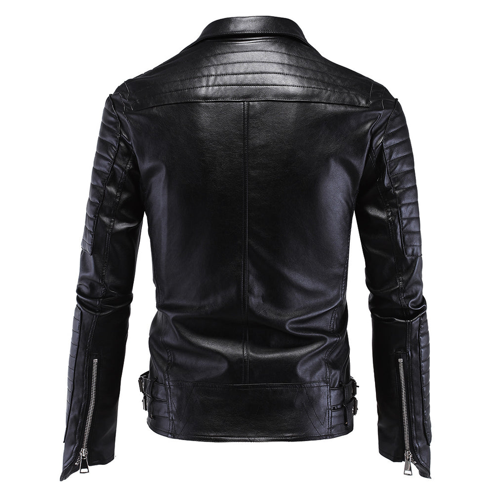 Mens Two-Breasted Leather Jacket Image 2