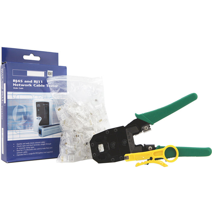 Techno Earth Network Tool Kit ( Crimper + Tester + Connector ) Image 1