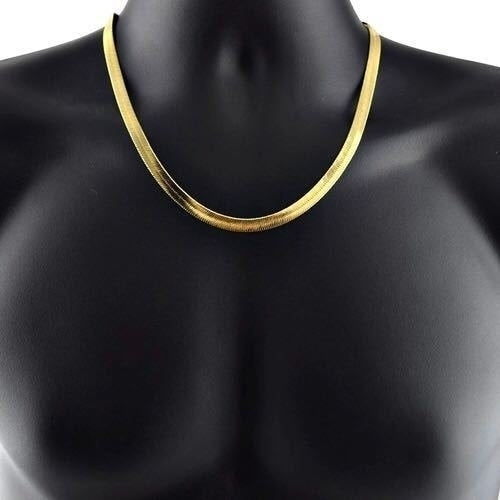 14k Gold Filled  Flat Choker Necklace Chain Image 1