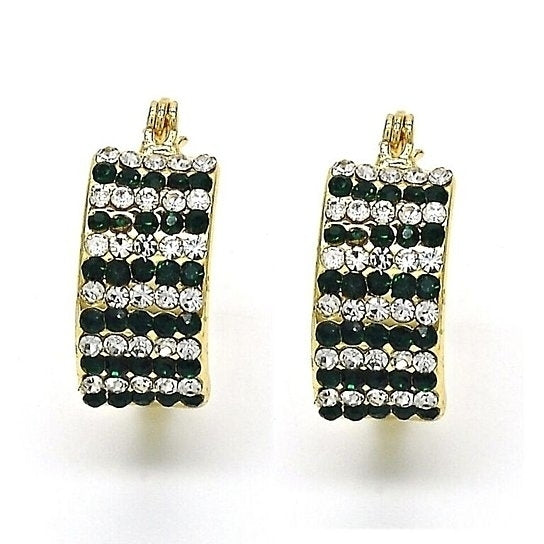 14k Gold Filled  Green Crystal Earring Image 1