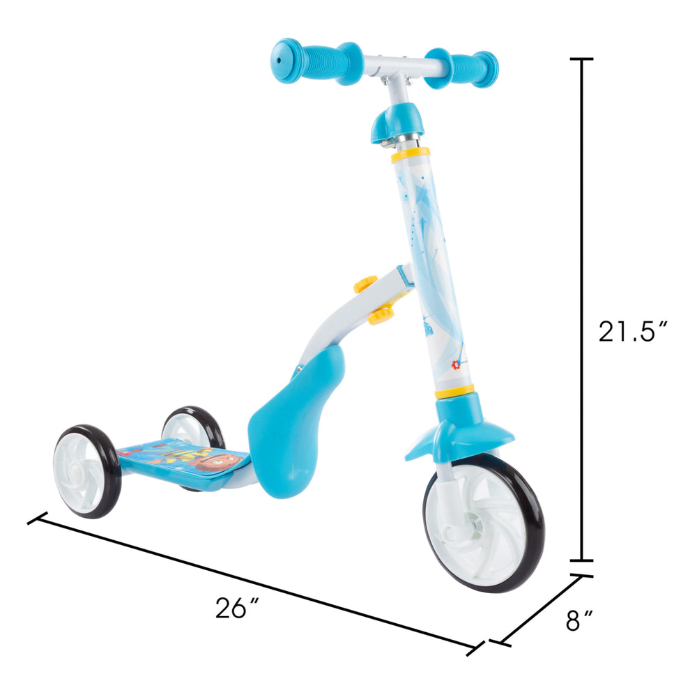 2-in-1 Convertible Scooter for Toddlers and Children Adjustable Sit and Stand Indoor or Outdoor Balance Ride-On Toy Image 2