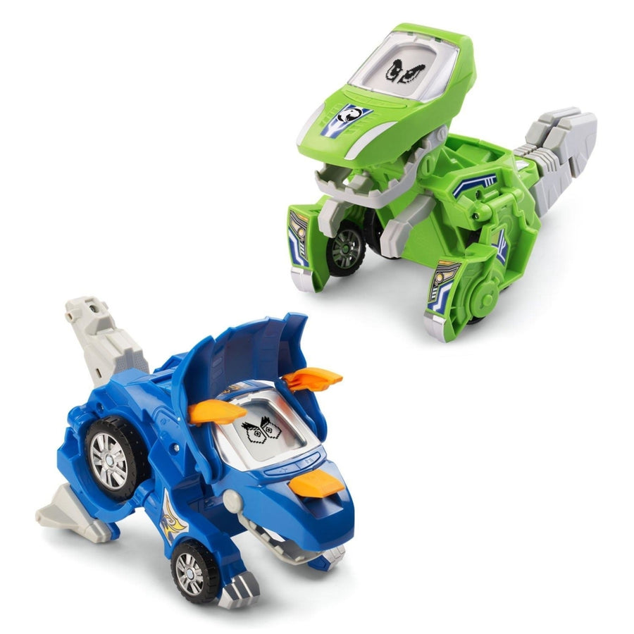 Switch and Go Dinos 2-Pack Dinosaur Blue Triceratops Green T-Rex Vtech Image 1