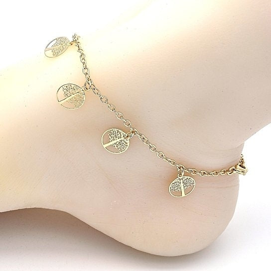 14K  Gold Fill Tree Of Life Anklet 10 Image 3