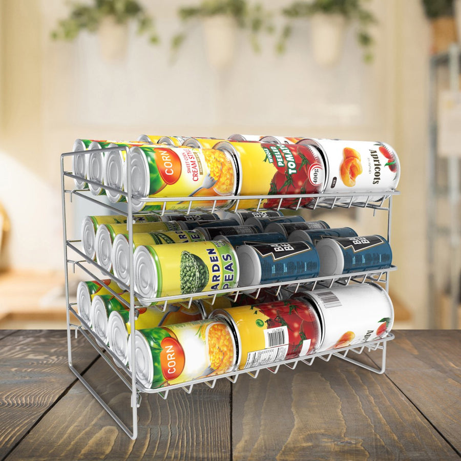 Kitchen Pantry Can Dispenser Holder Metal Rack 36 Food Cans Storage Space Saver Image 1