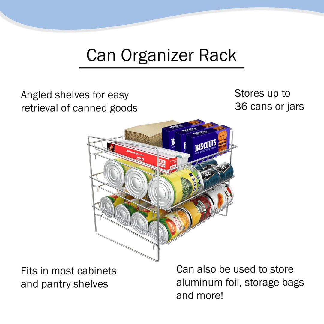 Kitchen Pantry Can Dispenser Holder Metal Rack 36 Food Cans Storage Space Saver Image 3