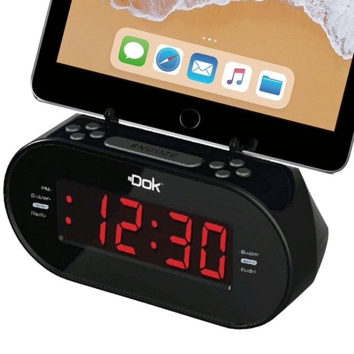 Easy Dok Alarm Clock with Universal Smart Phone Cradle Image 2