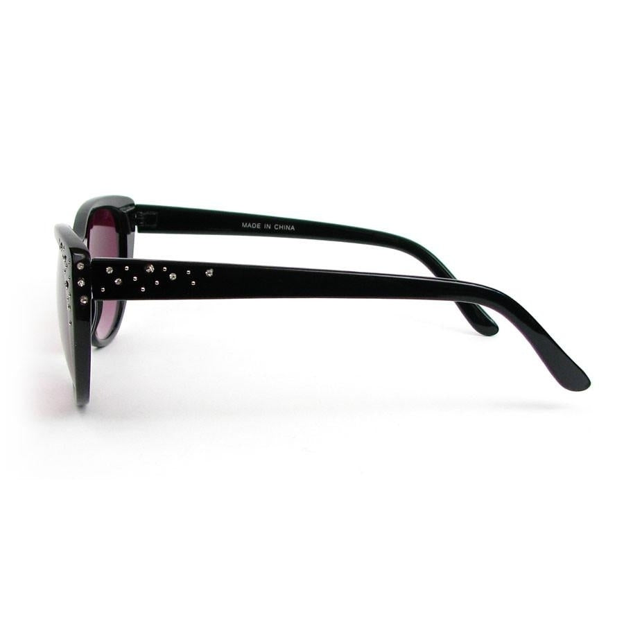 Cat Eye Black or Tortoise Crystal Decorated Womens Cateye Sunglasses Image 4