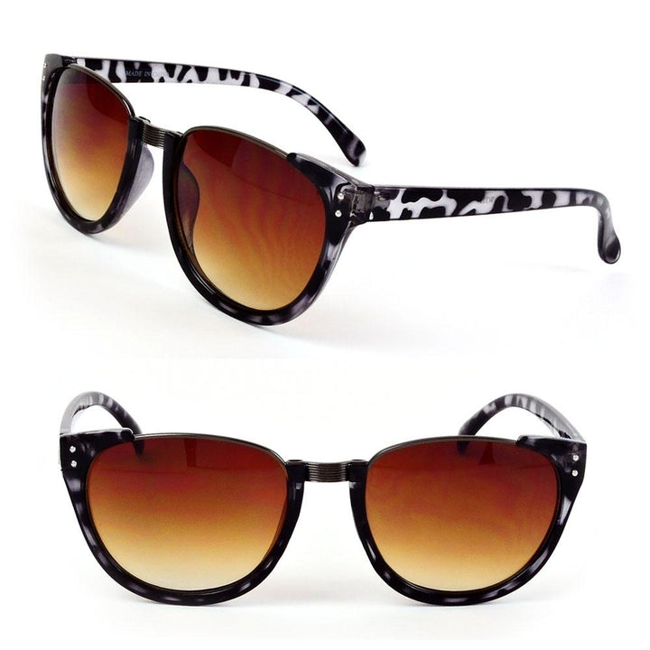 Clubmaster Semi Frame Black Tortoise Womens Fashion Sunglasses Image 4