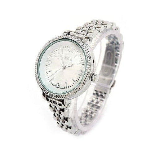 Geneva Silver Medium Case Slim Design Womens Quartz Watch Image 1