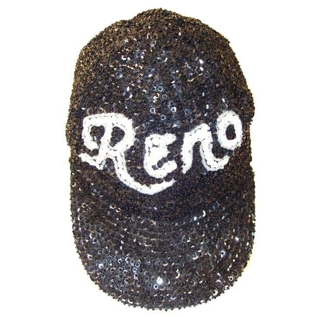 Sequin Baseball Cap Black Reno Image 1