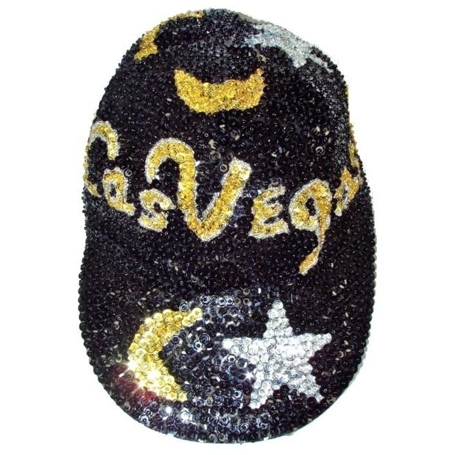 Sequin Baseball Cap Celestial Black Las Vegas Image 1