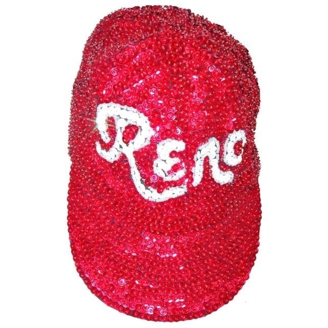 Sequin Baseball Cap Red Reno Image 1