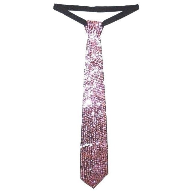 Sequin Neck Tie Lite Pink Adult Unisex Image 1
