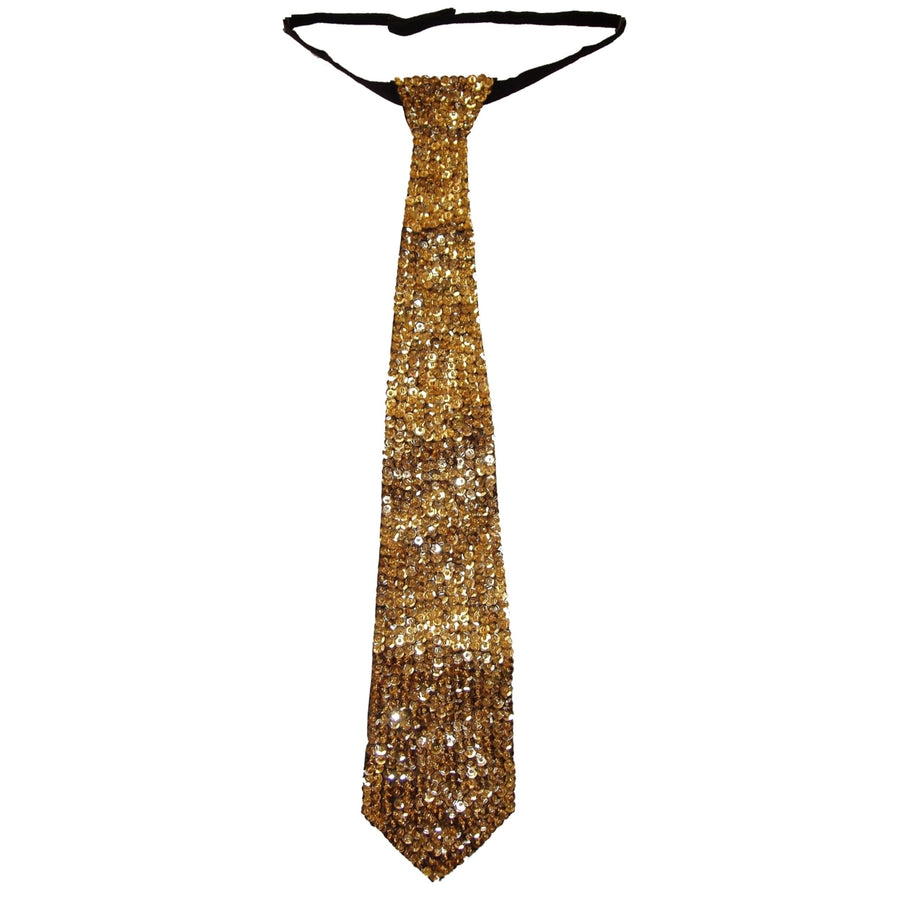 Sequin Neck Tie Gold Adult Unisex Image 1