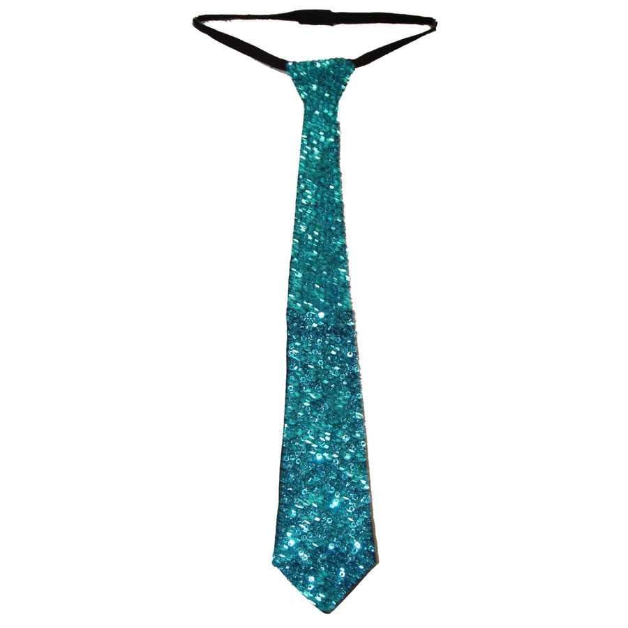Sequin Neck Tie Turquoise Adult Unisex Image 1