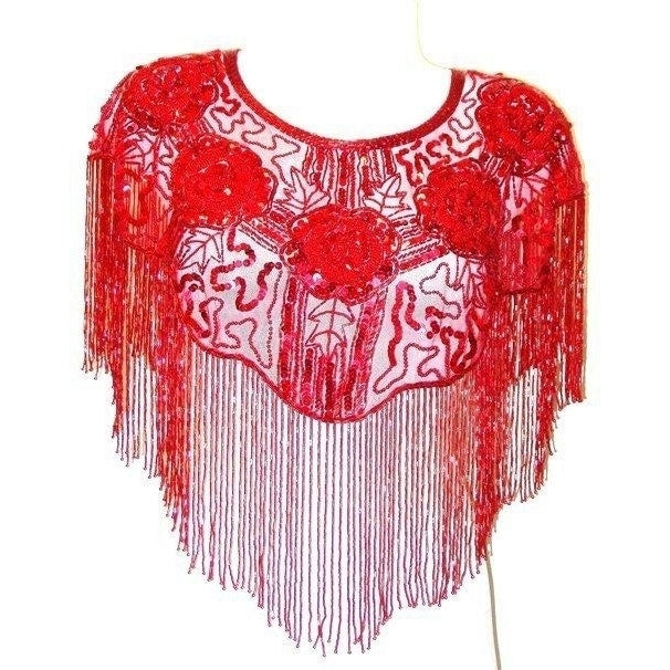 Sequin Shawl 1006 Red Image 1
